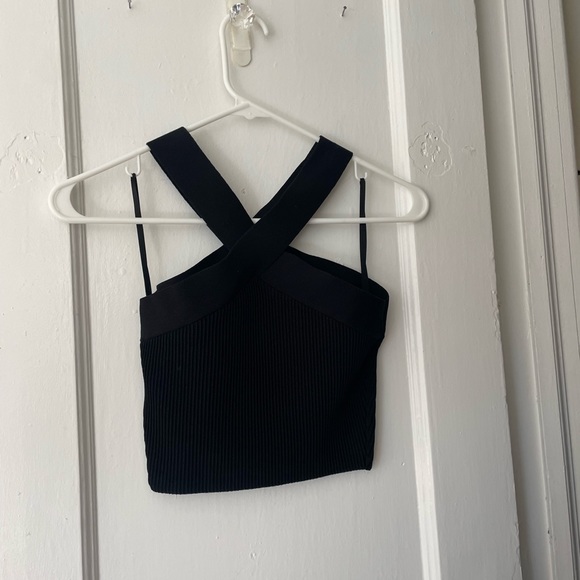 Aritizia Babaton Black Sculpt Knit Criss Cross Tank Top - Picture 5 of 7
